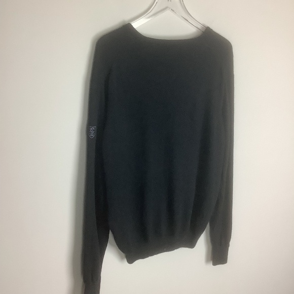 Peter Millar Men's Black 100% Merino Wool V Neck Sweater XL - Picture 8 of 9